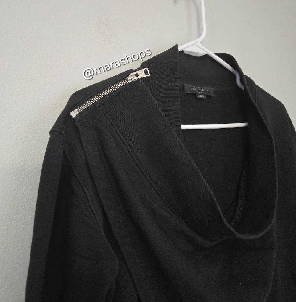 All Saints Drina Drape Jacket Black - Picture 4 of 6